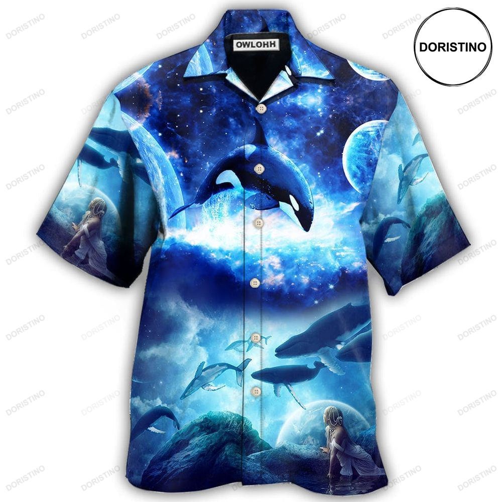 Whale Blue Galaxy Mysterious Awesome Hawaiian Shirt