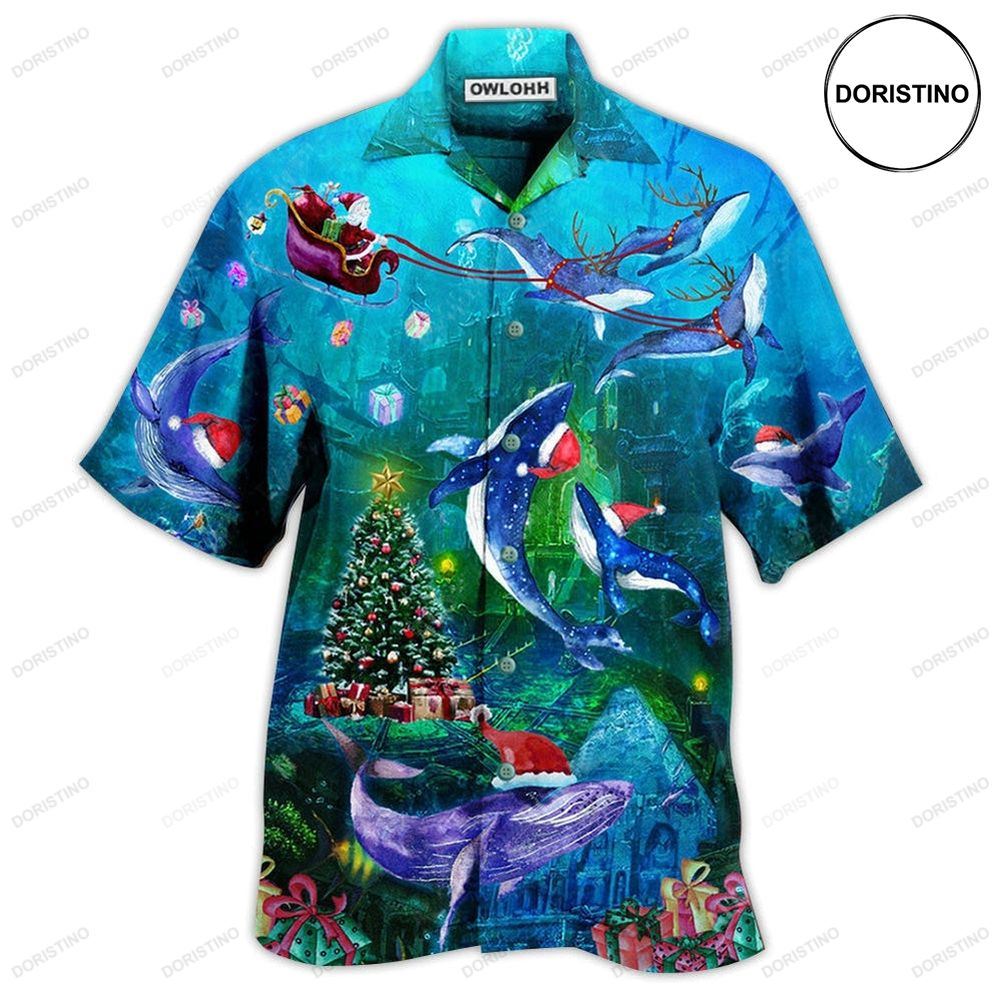 Whale Chirstmas Whales Under The Sea Limited Edition Hawaiian Shirt