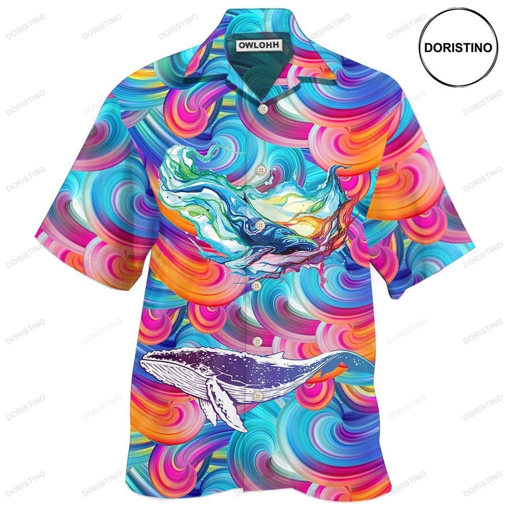 Whale Colorful Cool Awesome Hawaiian Shirt