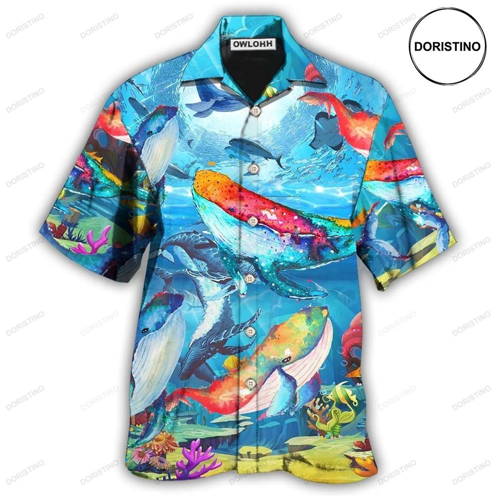 Whale Love Color Love Ocean Awesome Hawaiian Shirt