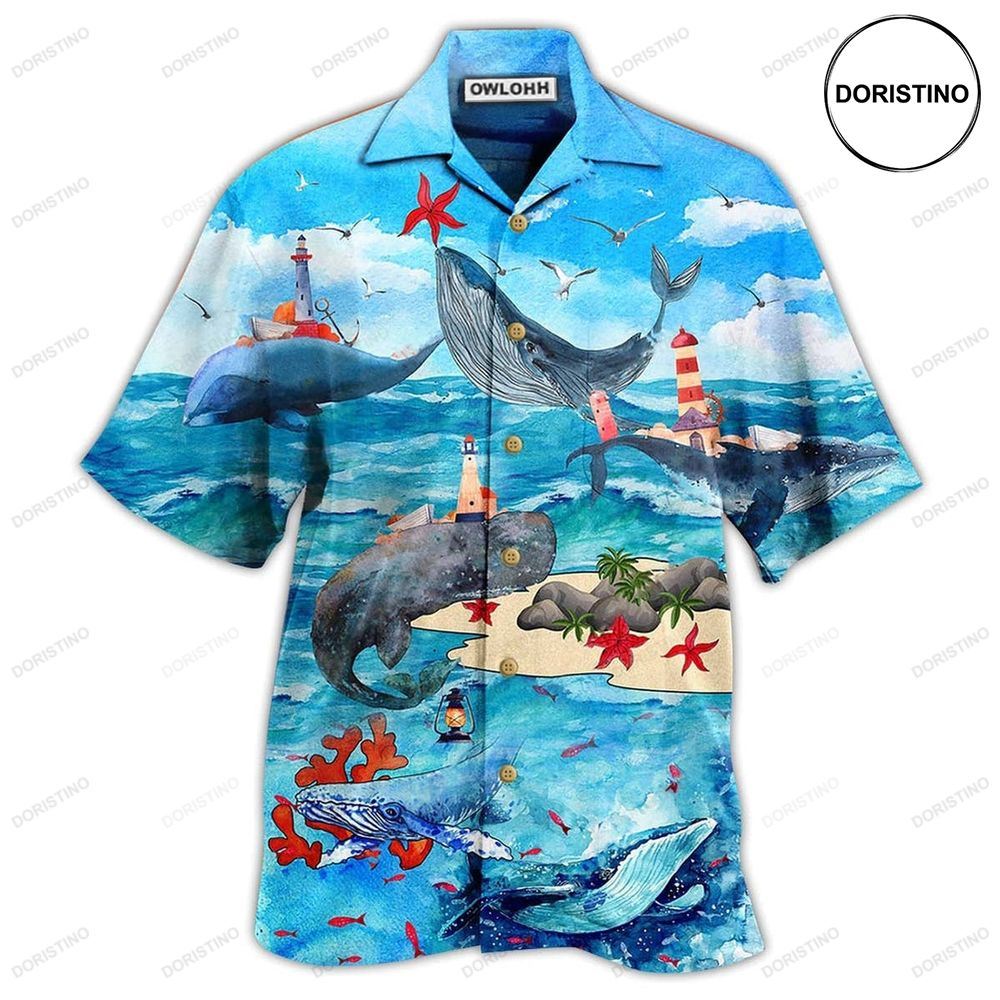 Whale Love Ocean Love Sky Blue Sky Limited Edition Hawaiian Shirt
