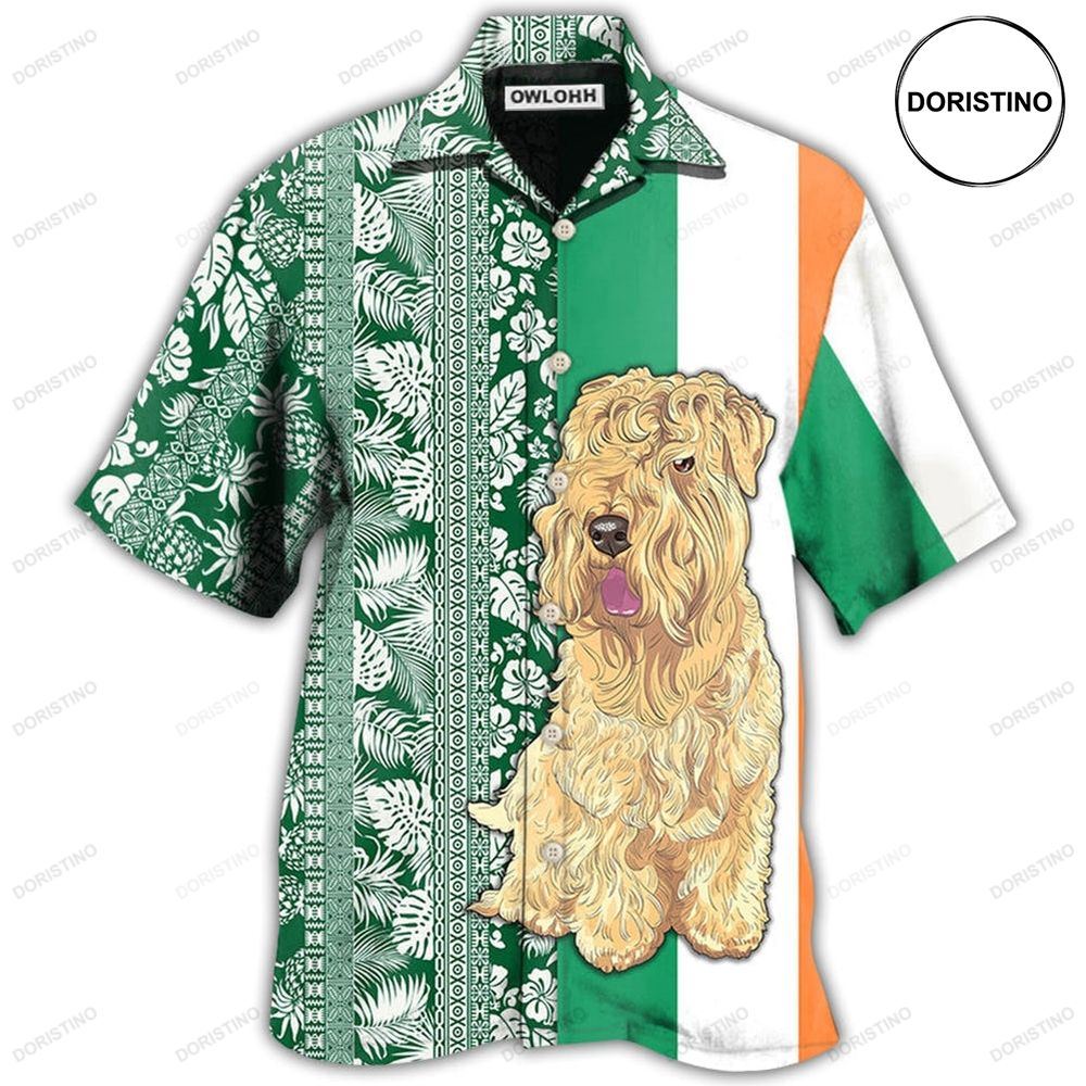 Wheaten Terrier Dog Tropical Leaf Awesome Hawaiian Shirt