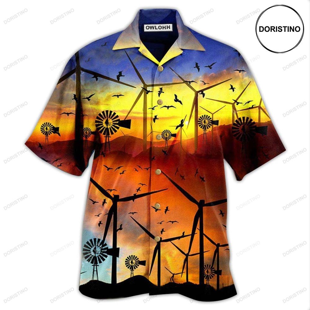 Wind Turbine A Green Planet Is A Clean Planet Awesome Hawaiian Shirt