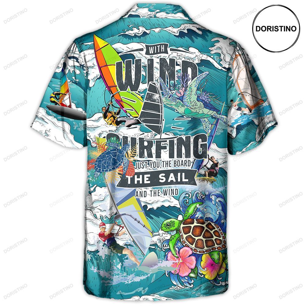 Windsurfing With Wind Surfing It's Just You Awesome Hawaiian Shirt