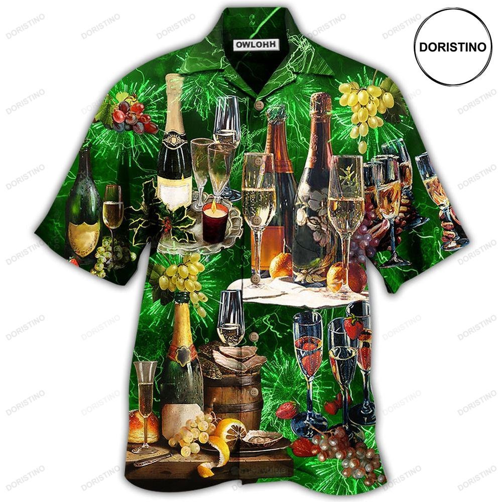 Wine Lover Beautiful Green Hawaiian Shirt