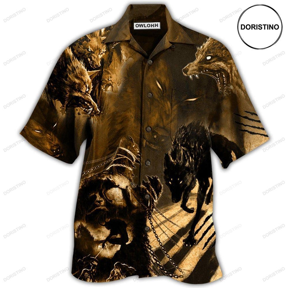 Wolf Darkness Scary Hawaiian Shirt