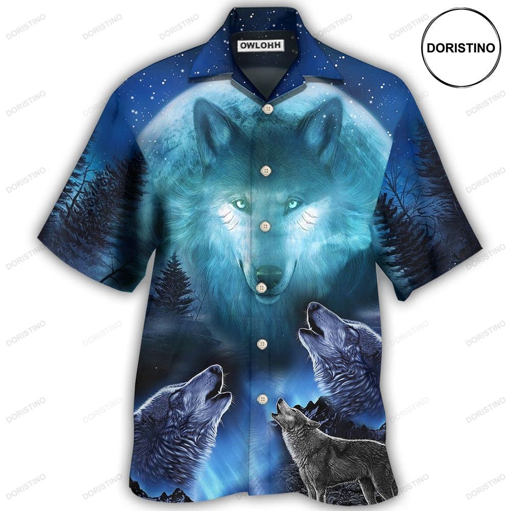 Wolf Gray And Blue Limited Edition Hawaiian Shirt