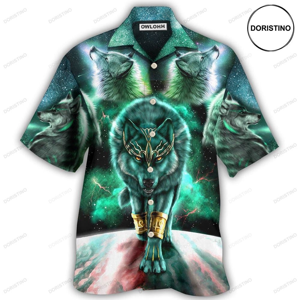 Wolf Warrior Galaxy Awesome Hawaiian Shirt