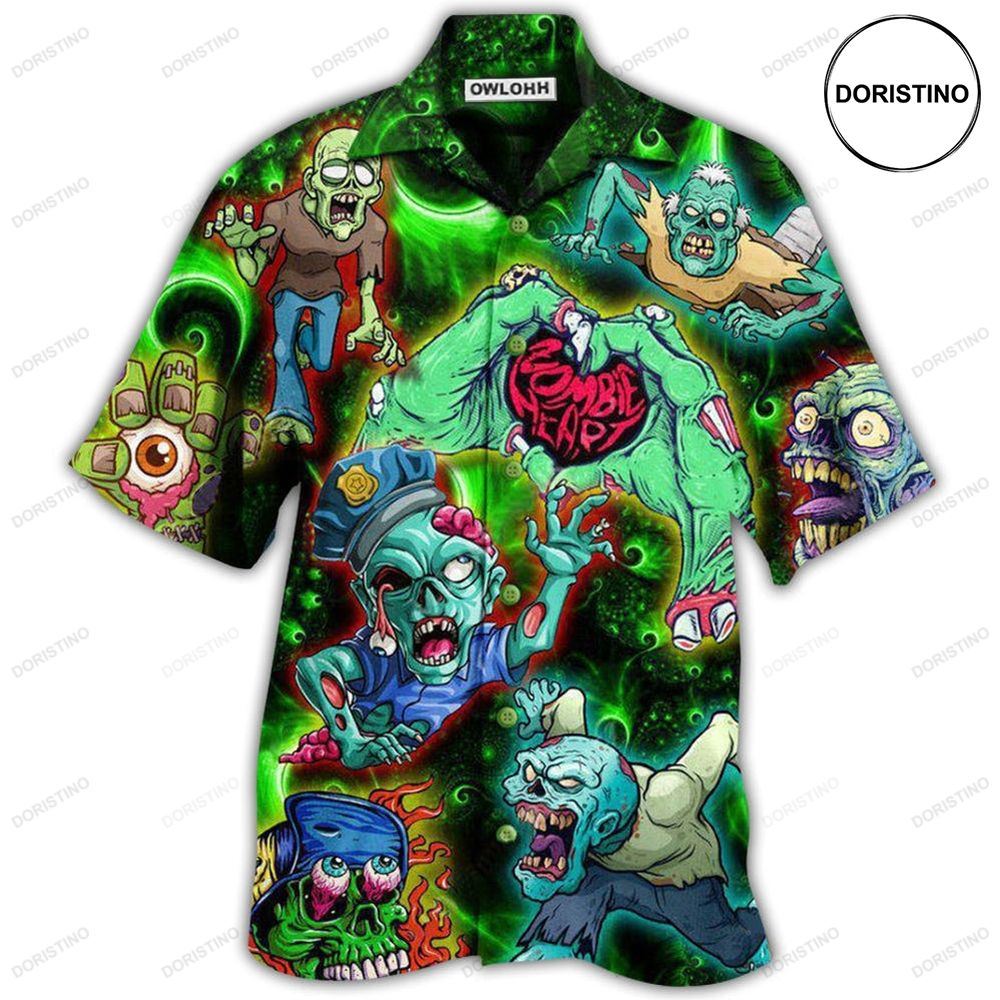 Zombie Eat Brains You're Safe Limited Edition Hawaiian Shirt