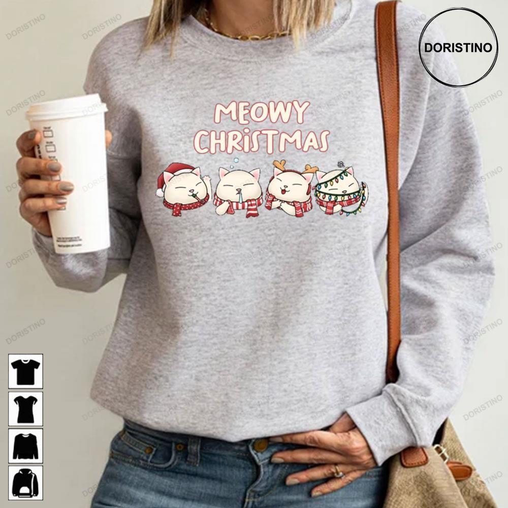 Meowy Christmas Cute Cat Wearing Scarf 2 Doristino Hoodie Tshirt Sweatshirt