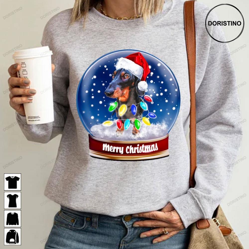 Merry Christmas Sausage Wiener Dog Santa Snow Globe 2 Doristino Tshirt Sweatshirt Hoodie