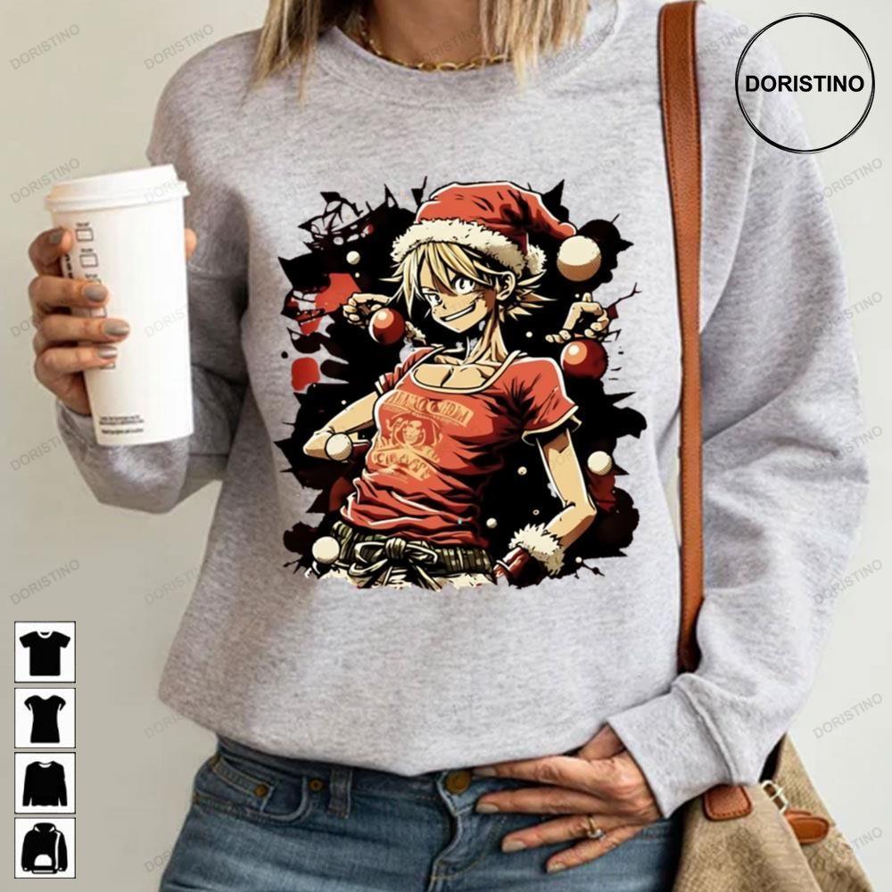 Merry Christmas With One Pieces Luffy In Santa Suit Design 2 Doristino Tshirt Sweatshirt Hoodie