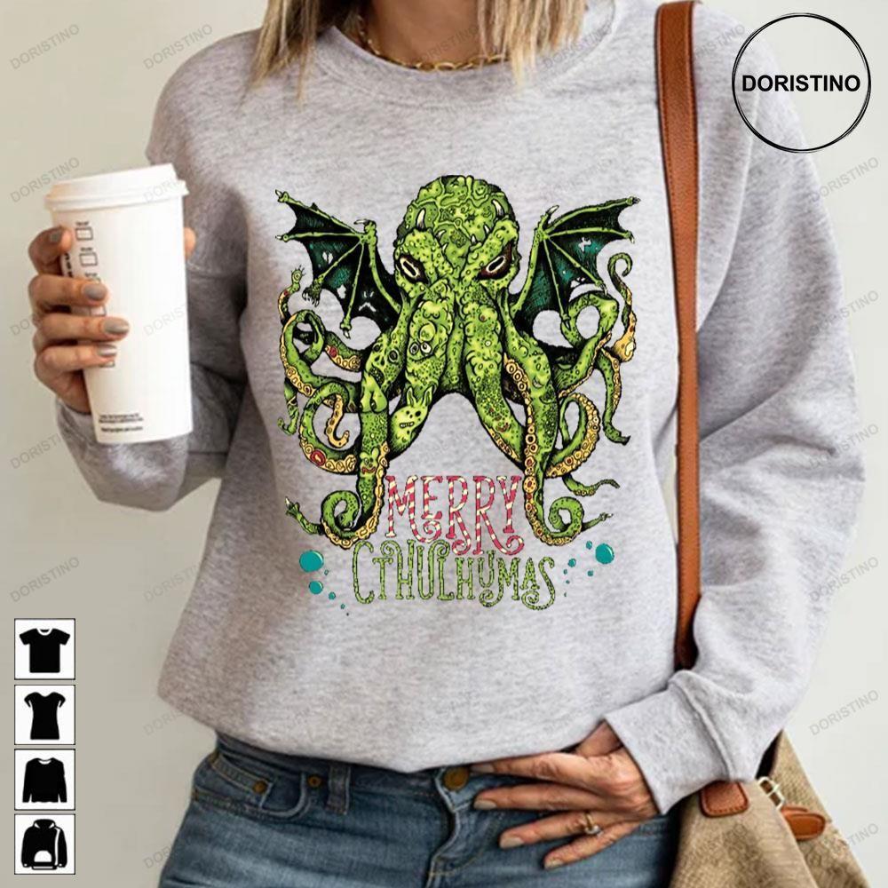 Merry Cthulhumas Christmas Cthulhu Lovecraft 2 Doristino Sweatshirt Long Sleeve Hoodie