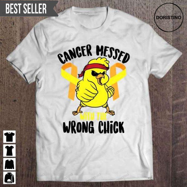 Cancer Messed With The Wrong Chick Survivor Graphic Doristino Sweatshirt Long Sleeve Hoodie