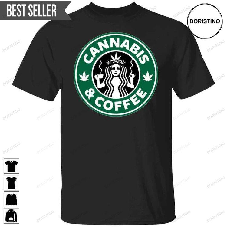 Cannabis And Coffee Unisex Doristino Sweatshirt Long Sleeve Hoodie