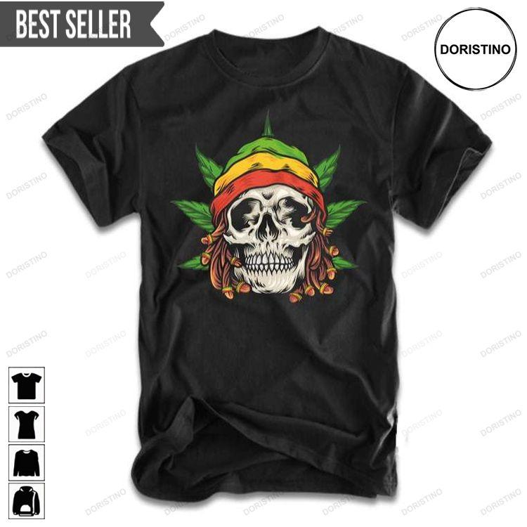 Cannabis Skull Graphic Doristino Sweatshirt Long Sleeve Hoodie