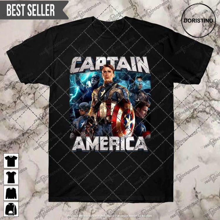 Captain America Black Chris Evans Doristino Tshirt Sweatshirt Hoodie