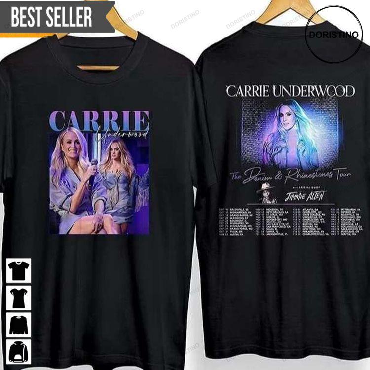 Carrie Underwood Denim And Rhinestones Tour 2023 Double Sided Doristino Hoodie Tshirt Sweatshirt