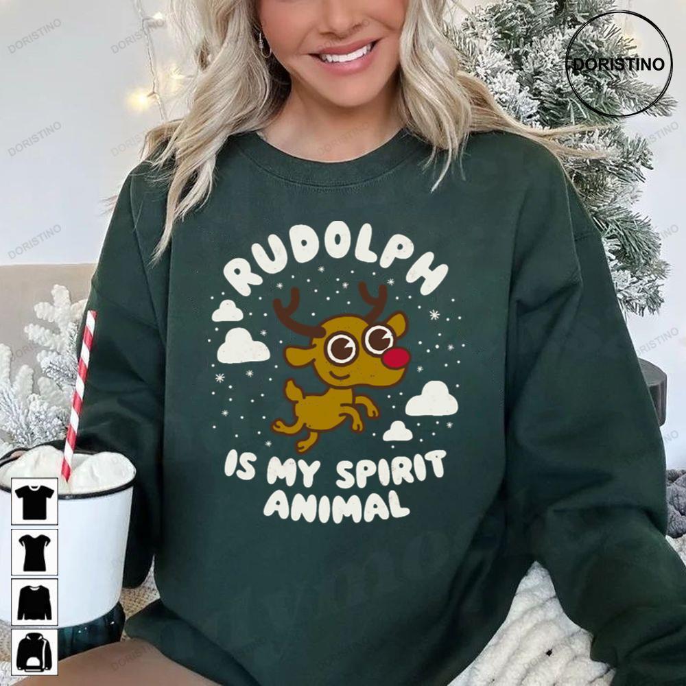 My Spirit Animal Funny Saying Rudolph The Red Nosed Reindeer Christmas 2 Doristino Sweatshirt Long Sleeve Hoodie