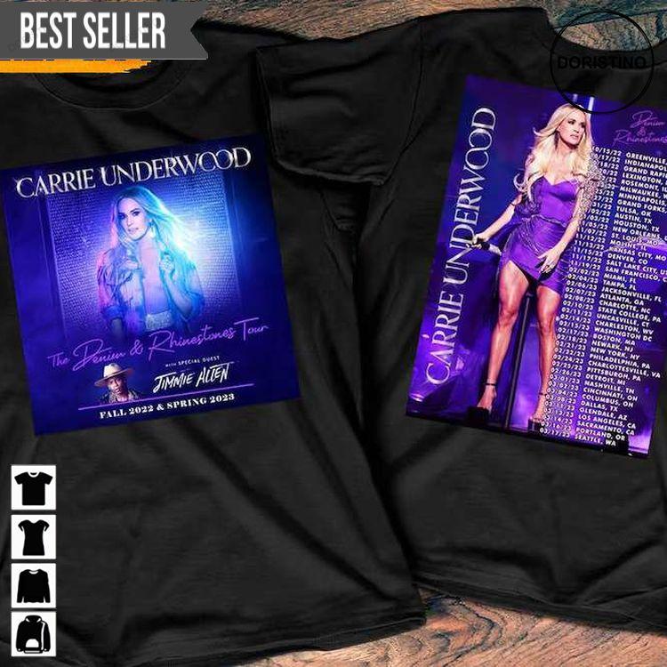 Carrie Underwood The Denim Rhinestones Tour Concert 2022-2023 Music Doristino Sweatshirt Long Sleeve Hoodie