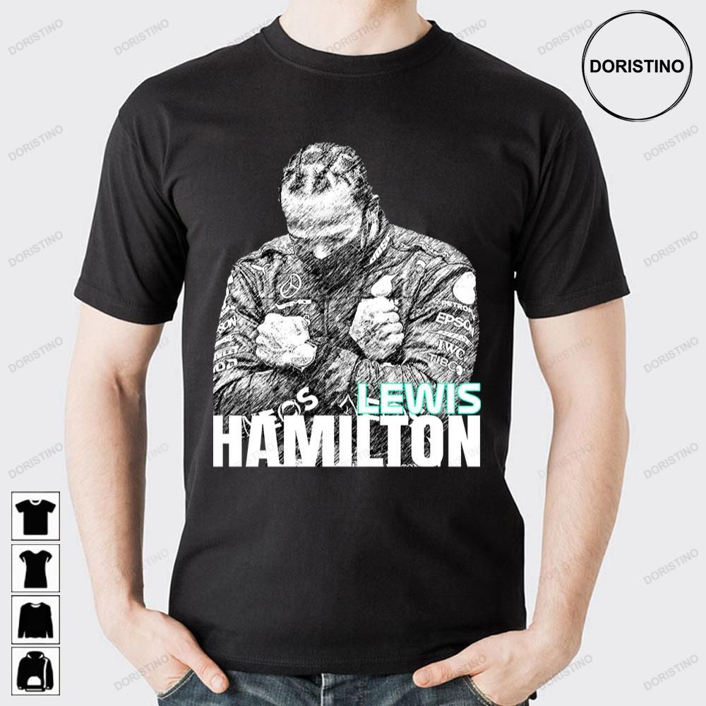 Black White Art Lewis Hamilton Doristino Awesome Shirts