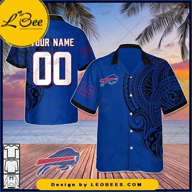 Personalize NFL Buffalo Bills Polynesian Tattoo Design Hawaiian Shirt