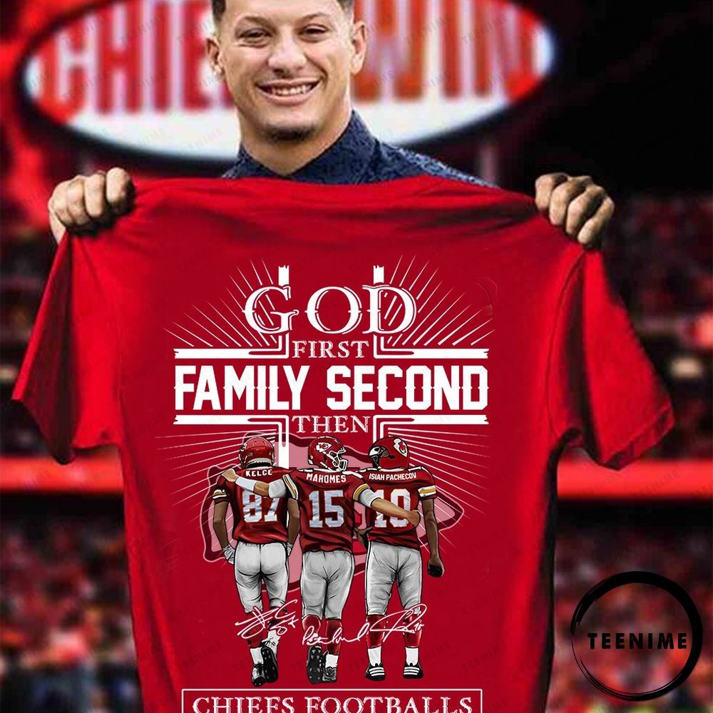 God First Family Second Then Eagles Football T-Shirt - TeeNaviSport