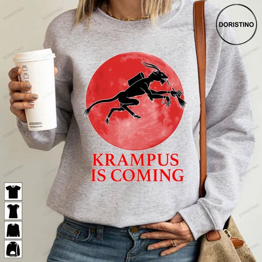 Red Circle Coming Krampus Christmas 2 Doristino Sweatshirt Long Sleeve Hoodie