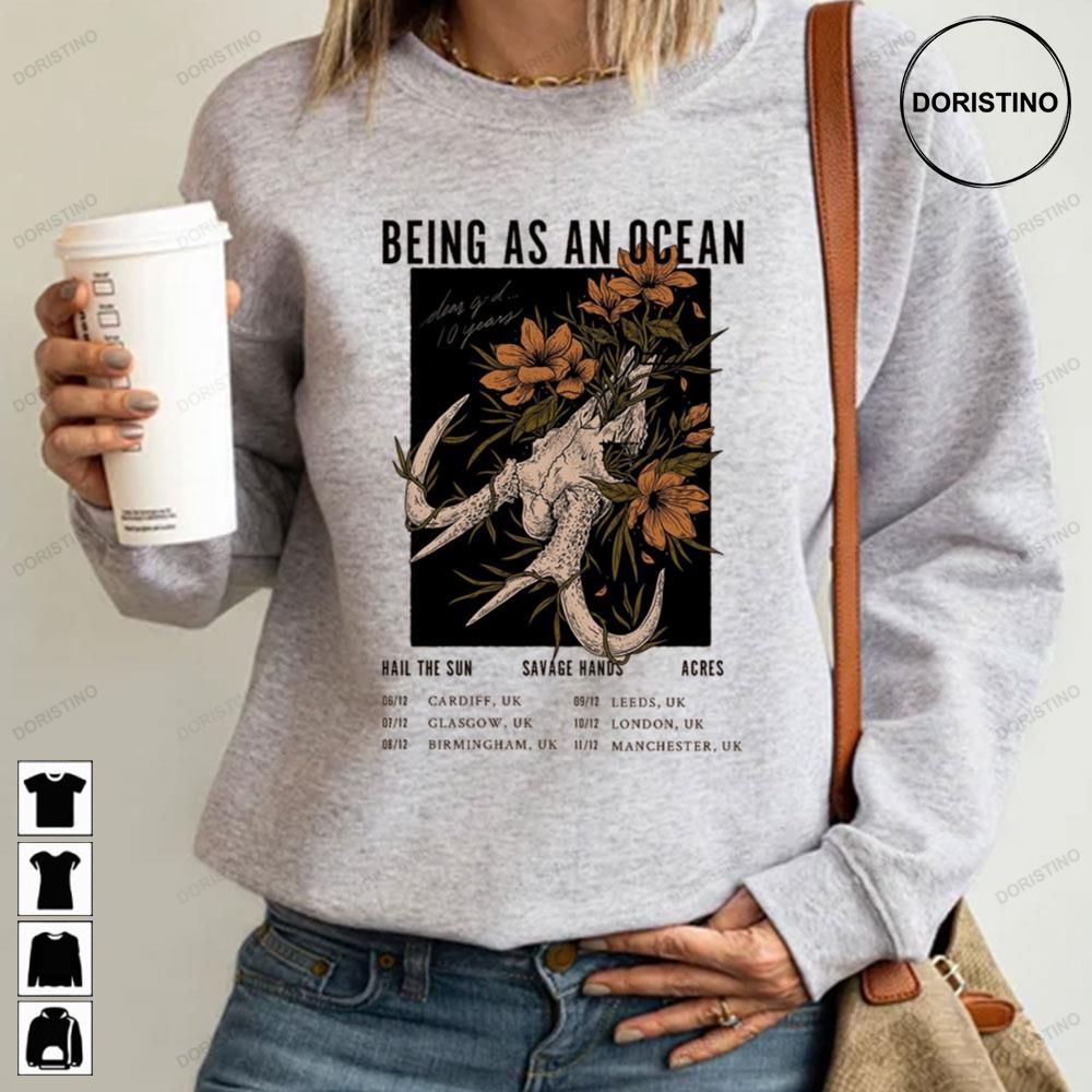 Being As An Ocean 2022 With Dates Limited Edition T-shirts