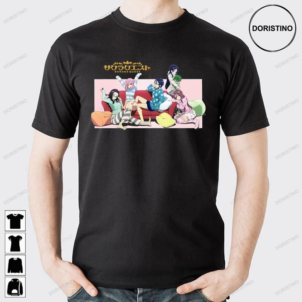 Girls On Sofa Sakura Quest Doristino Awesome Shirts