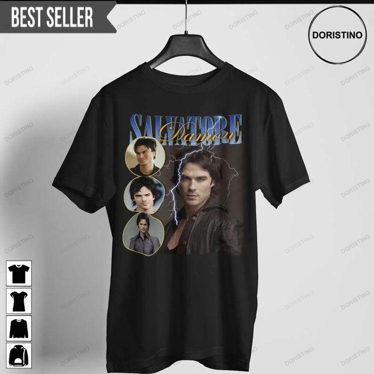 Damon Salvatore The Vampire Diaries Retro Doristino Hoodie Tshirt Sweatshirt