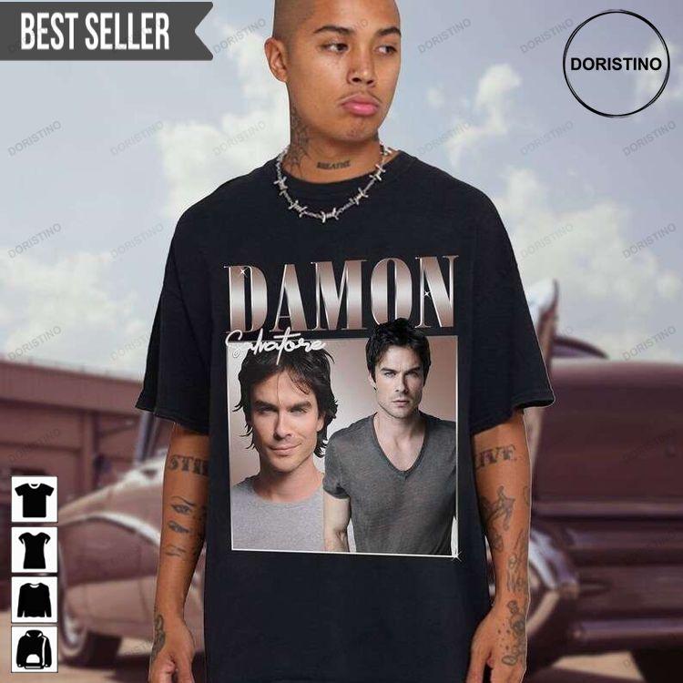 Damon Salvatore The Vampire Diaries Short Sleeve Doristino Tshirt Sweatshirt Hoodie