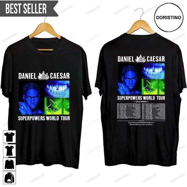 Daniel Caesar Superpowers World Tour 2023 Adult Short-sleeve Doristino Hoodie Tshirt Sweatshirt