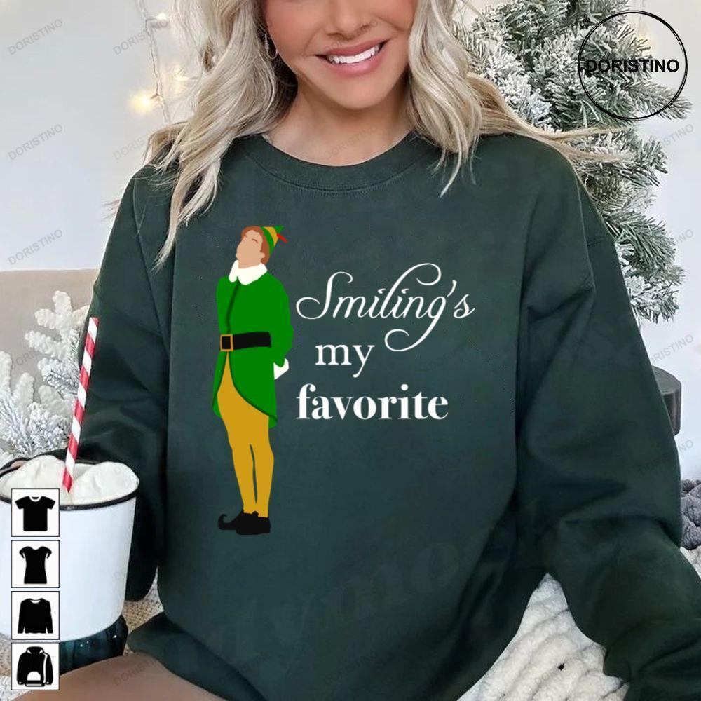 Smiling Is My Favorite Elf Christmas 2 Doristino Tshirt Sweatshirt Hoodie