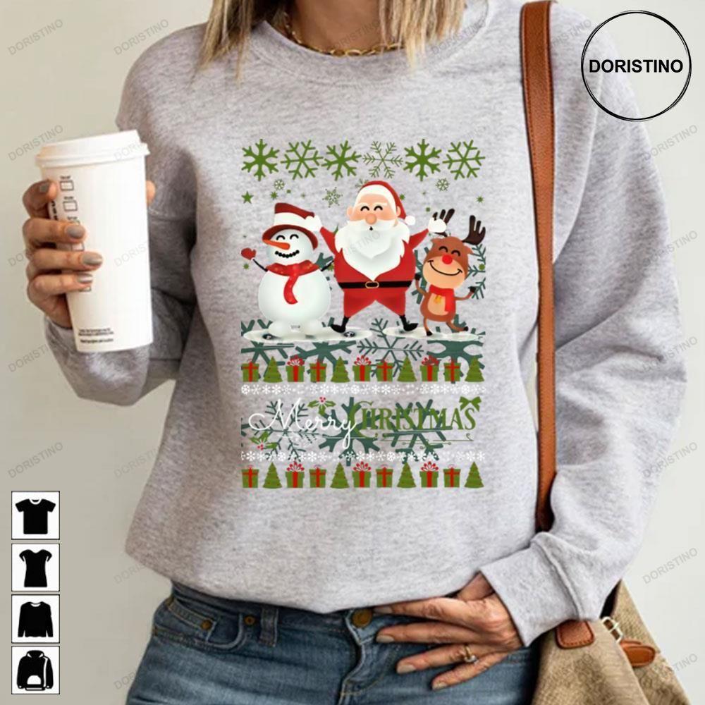 Snowman Santa And Rudolph Rudolph The Red Nosed Reindeer Christmas 2 Doristino Tshirt Sweatshirt Hoodie