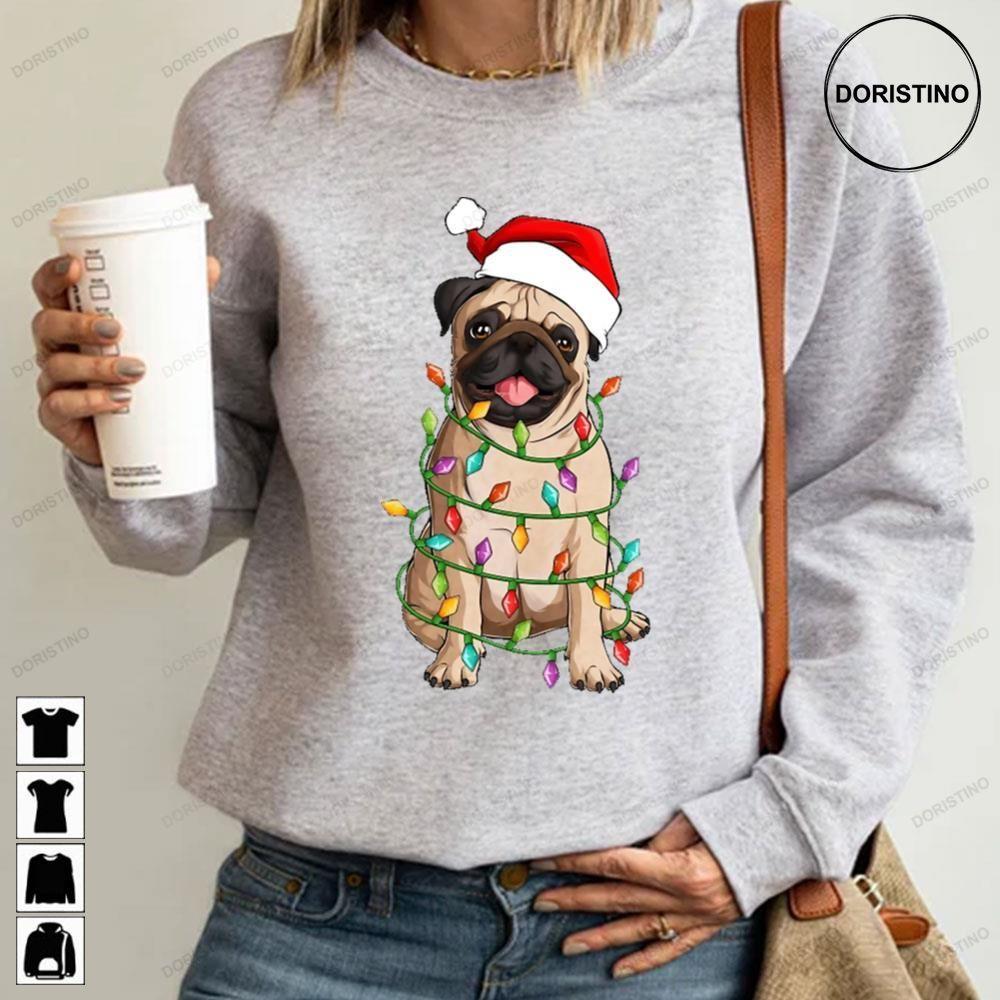 Tangled Christmas Pug Lights 2 Doristino Sweatshirt Long Sleeve Hoodie