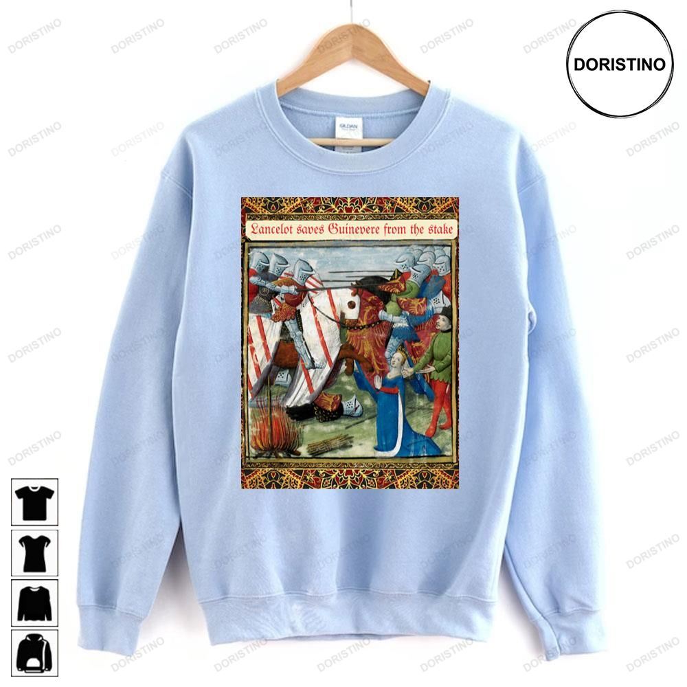 Lancelot Saves Guinevere From The Stake Arthurian Legends Medieval Miniature Doristino Awesome Shirts