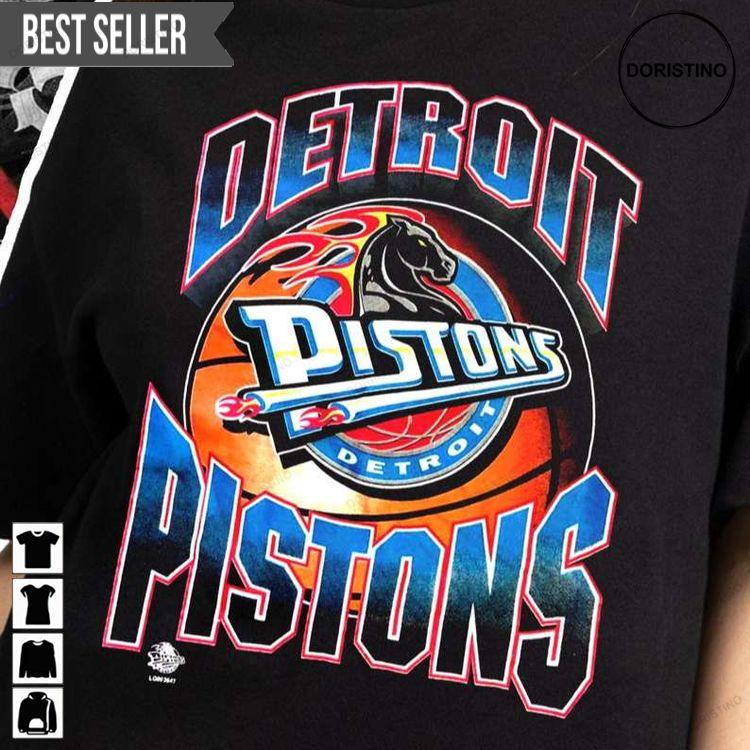 Detroit Pistons Logo Vintage Black Doristino Hoodie Tshirt Sweatshirt