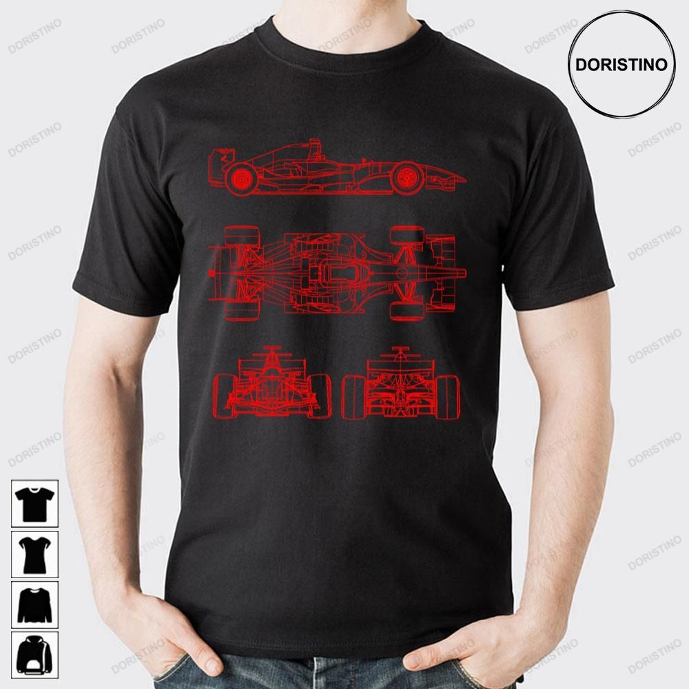 Racing Car Blueprint Project Red Doristino Awesome Shirts