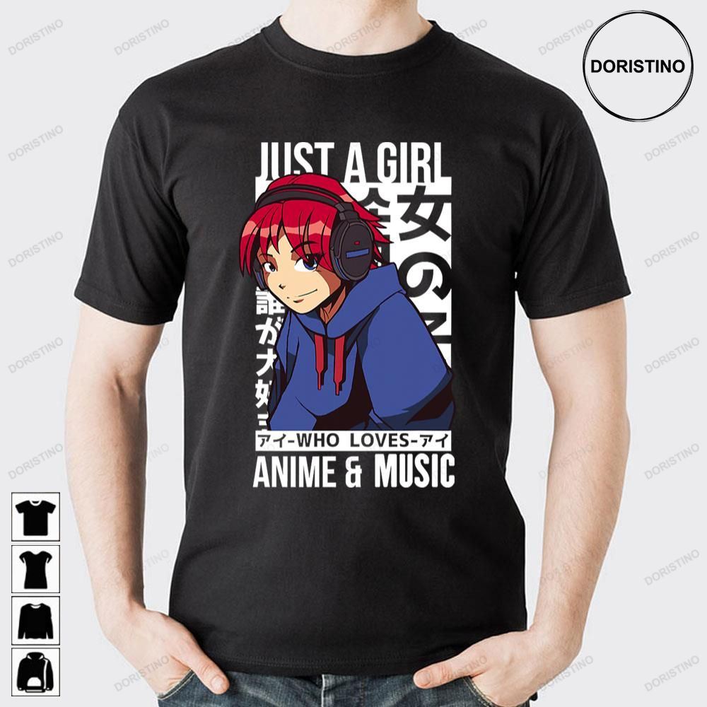 Retro Just A Girl Who Loves Anime And Music Doristino Trending Style