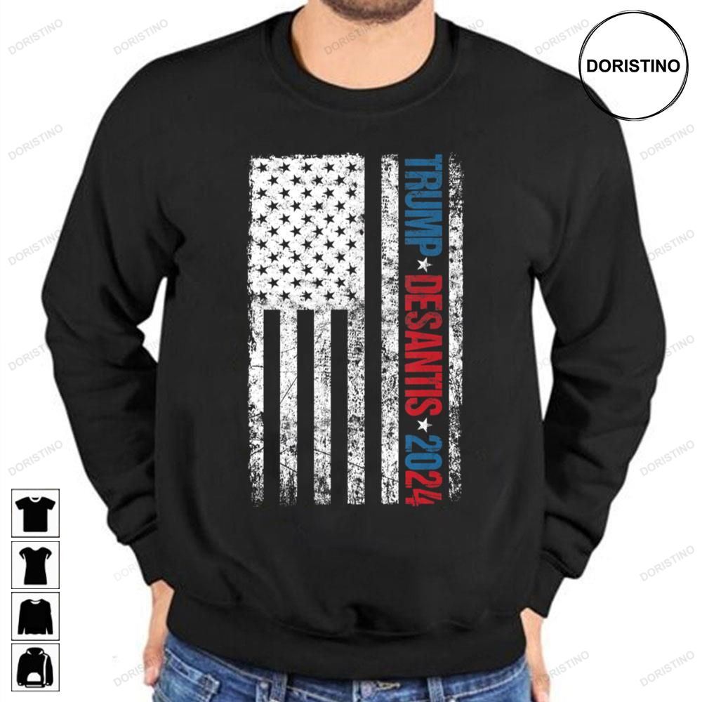 Trump Desantis 2024 Election American Flag Limited Edition T-shirts