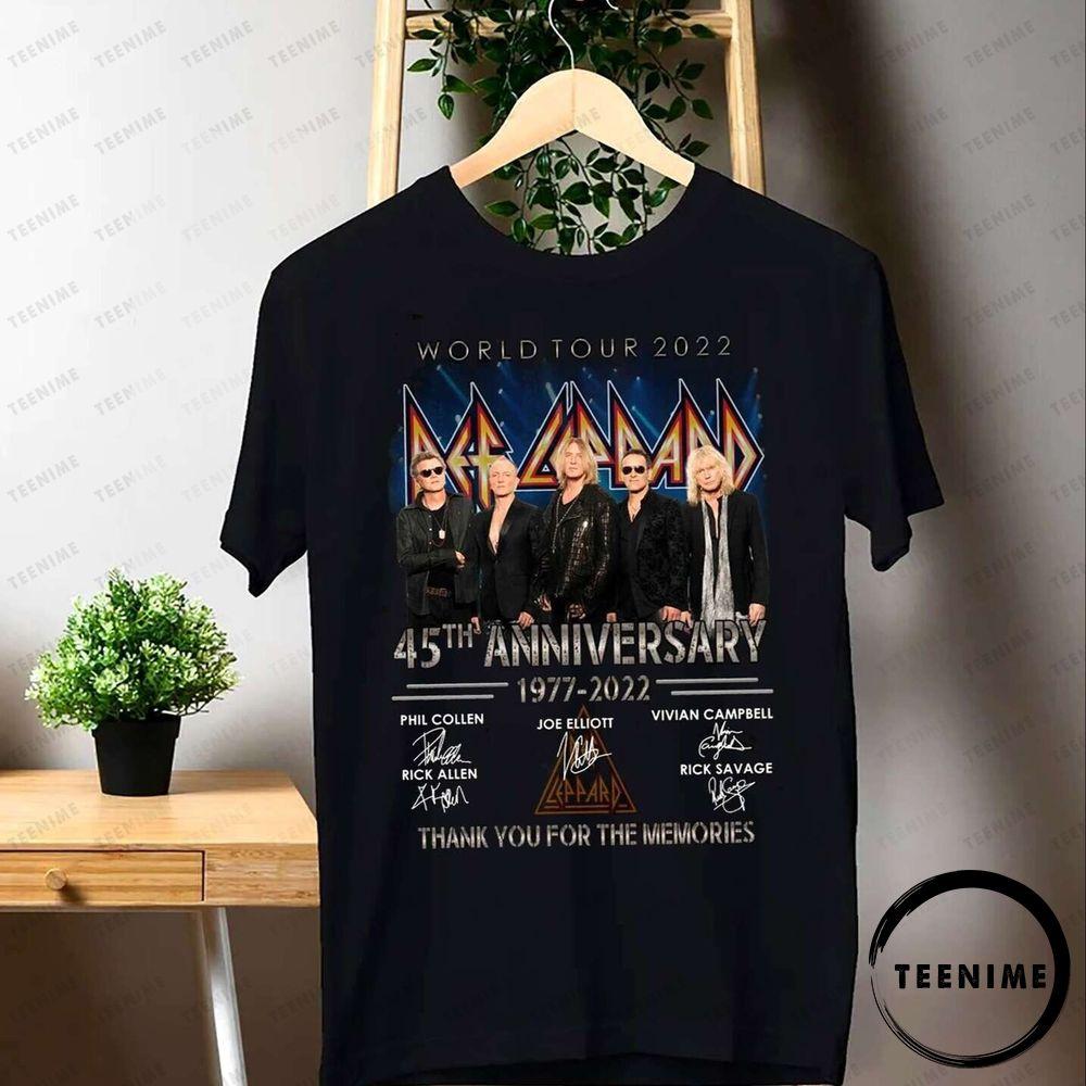 World Tour 2022 Def Leppard 45th Anniversary 1977 Teenime Awesome T-shirt