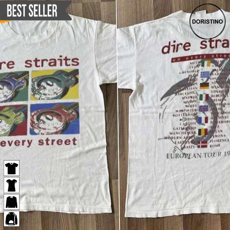 Dire Straits Europe Tour 1992 Short-sleeve Doristino Sweatshirt Long Sleeve Hoodie