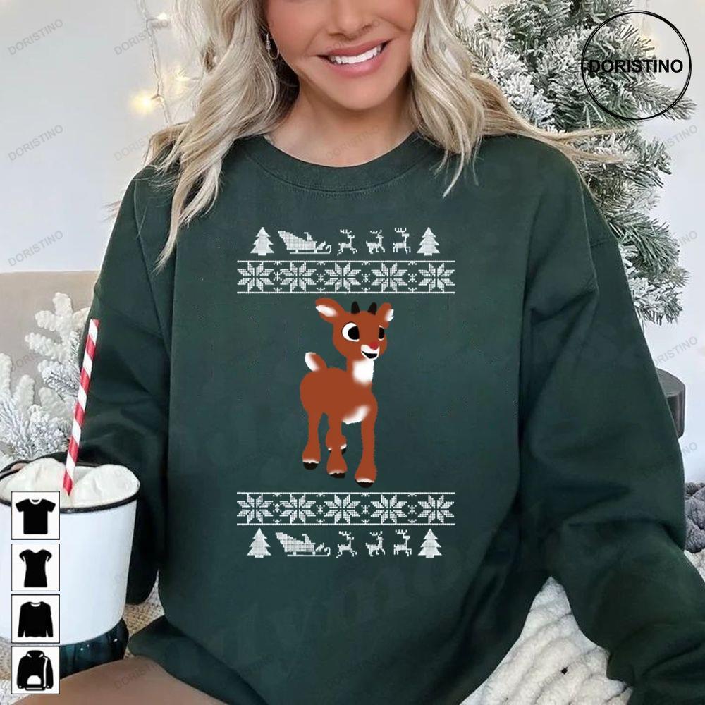 Ugly Christmas Rudolph The Red Nosed Reindeer 2 Doristino Sweatshirt Long Sleeve Hoodie