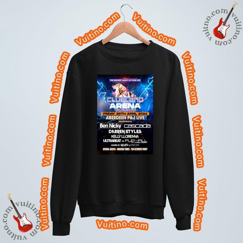 Clubland Live Arena 2024 Tour Aberdeen P J Arena Shirt