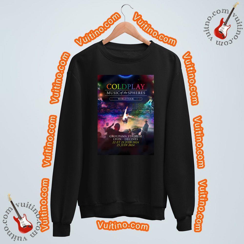Coldplay Music Of Spheres 2024 European Tour Lyon Groupama Stadium Shirt