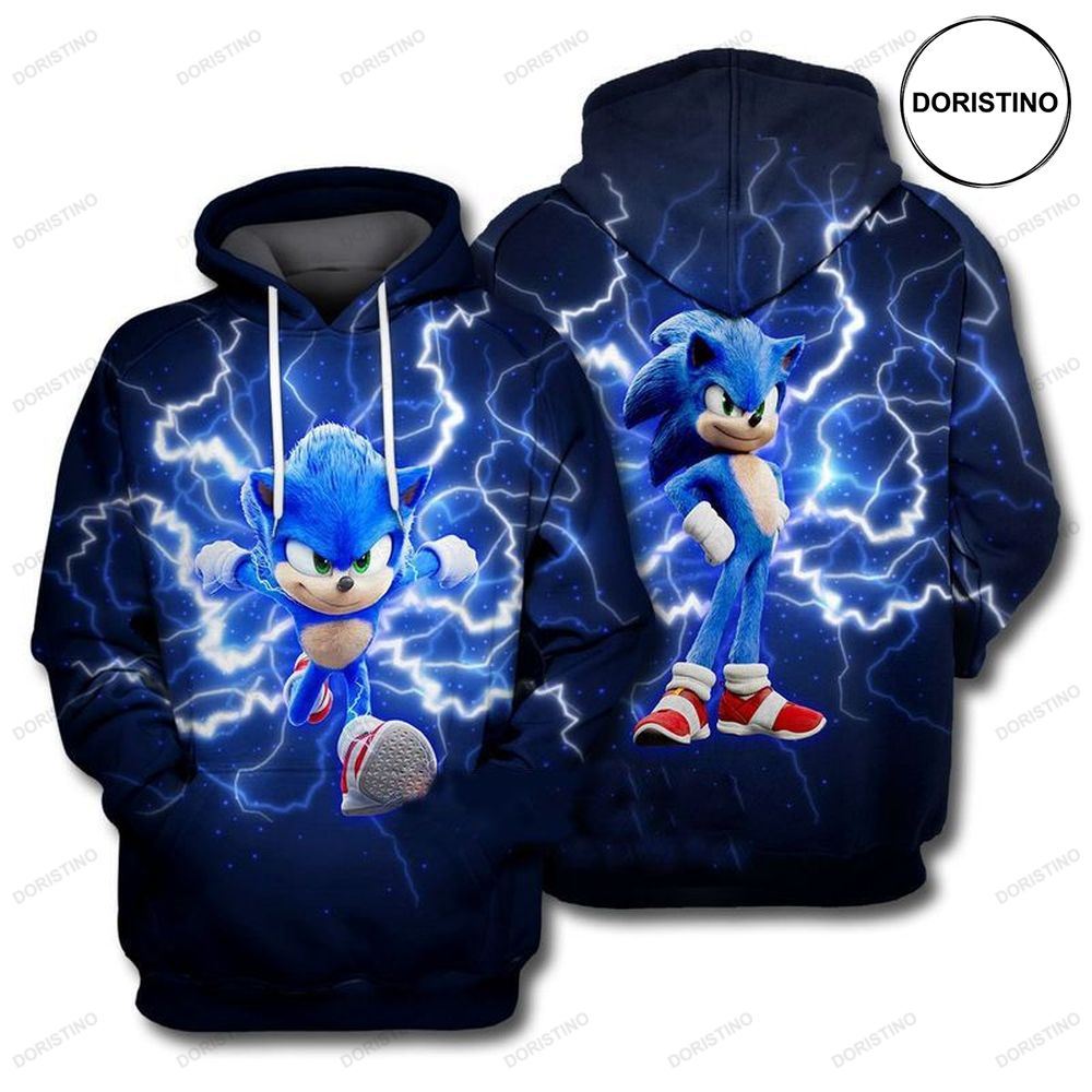 Sonic The Hedgehog Lightning Fast Awesome 3D Hoodie