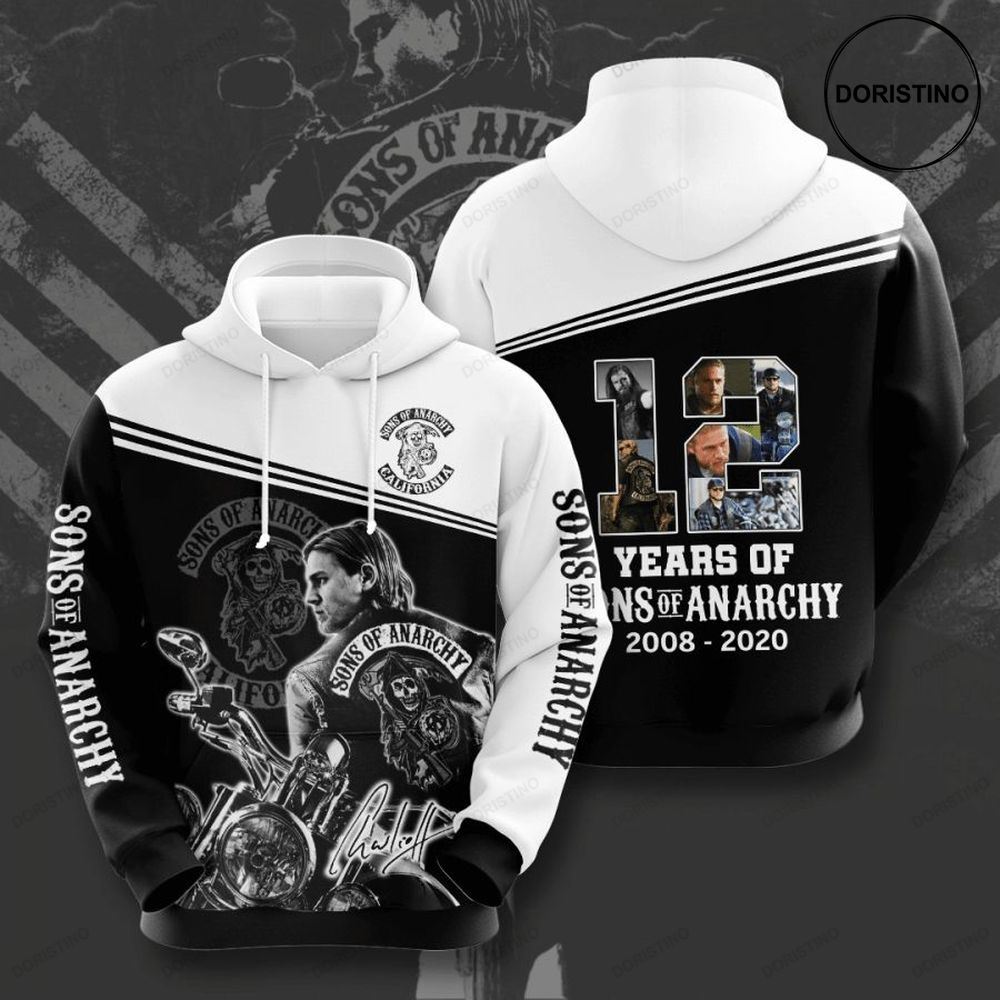 Sons Of Anarchy 12th Anniversary 2008 2020 Signature Design Gift For Fan Custom Ed Awesome 3D Hoodie