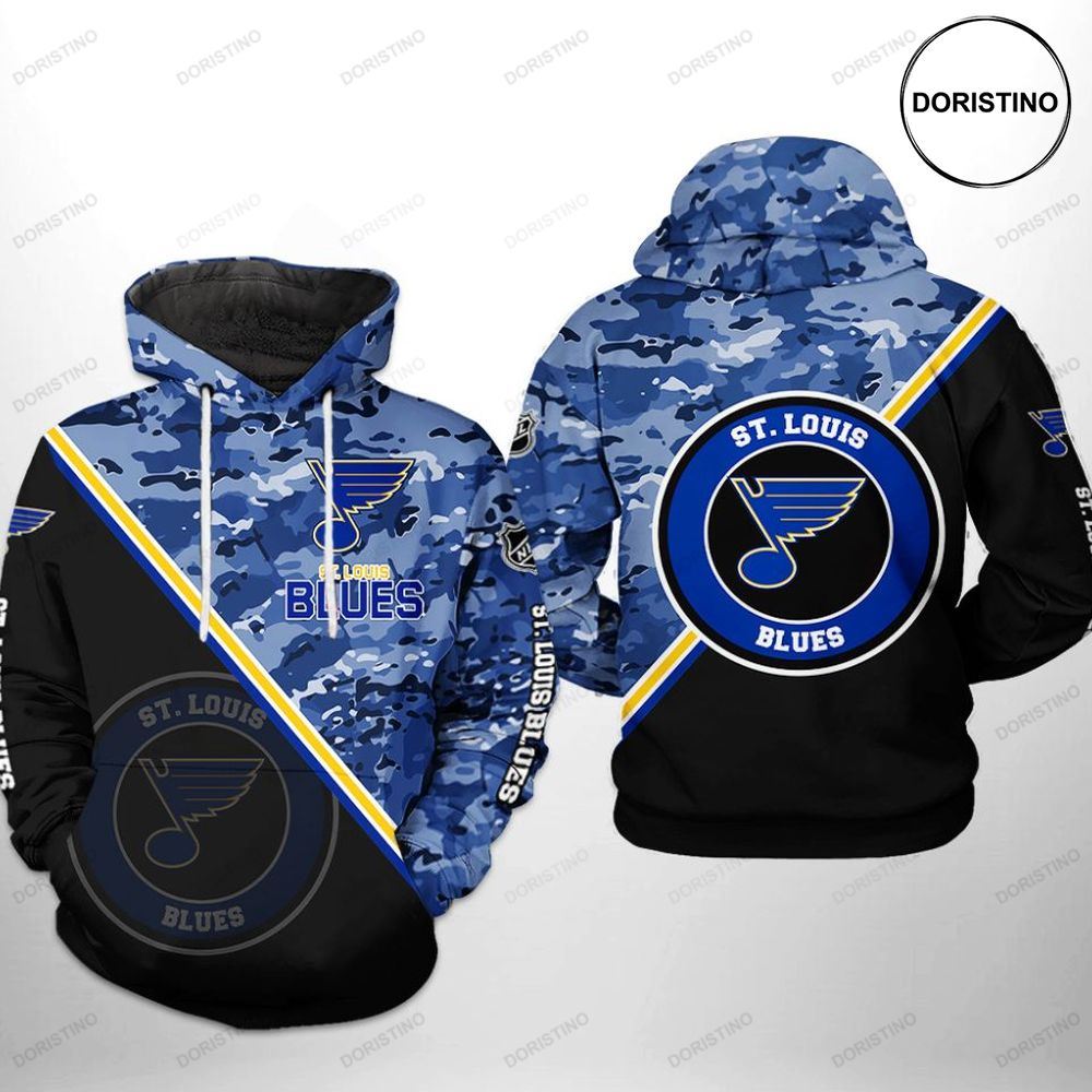 St Louis Blues Nhl Camo Team All Over Print Hoodie