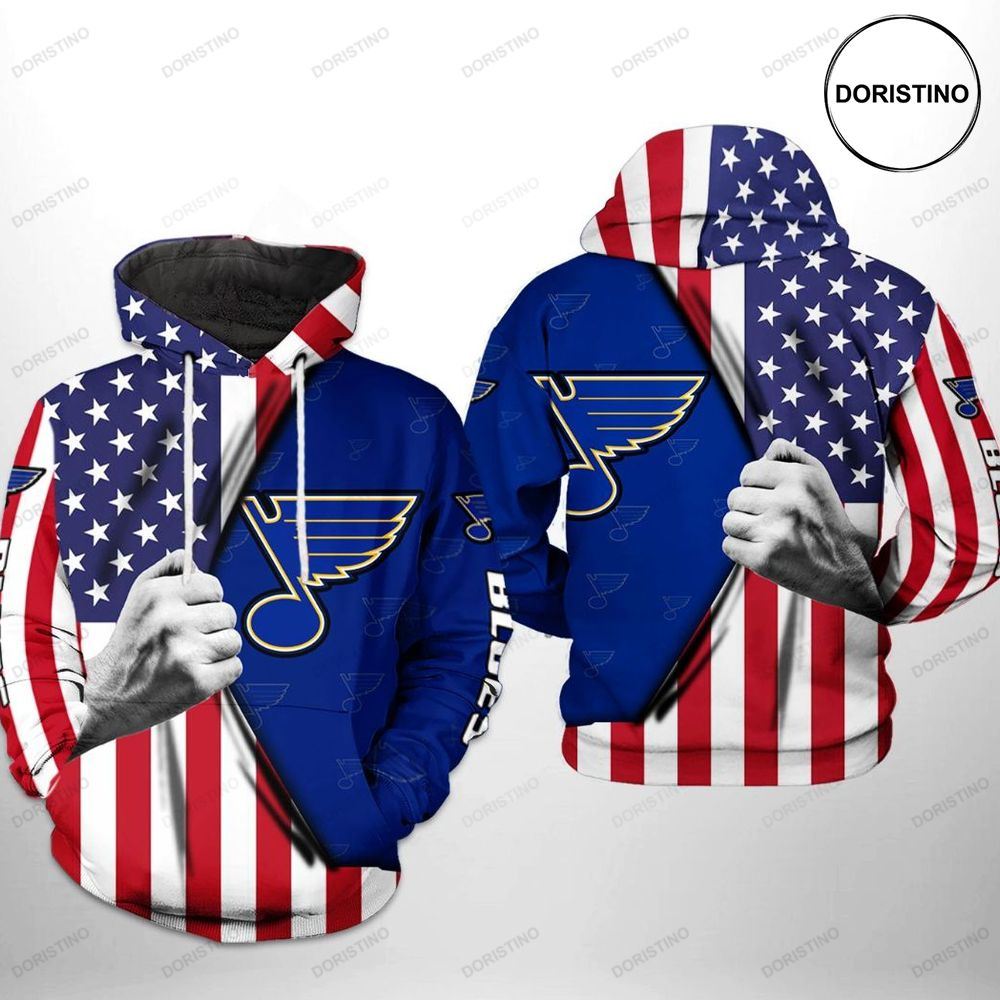 St Louis Blues Nhl Us Flag Limited Edition 3d Hoodie